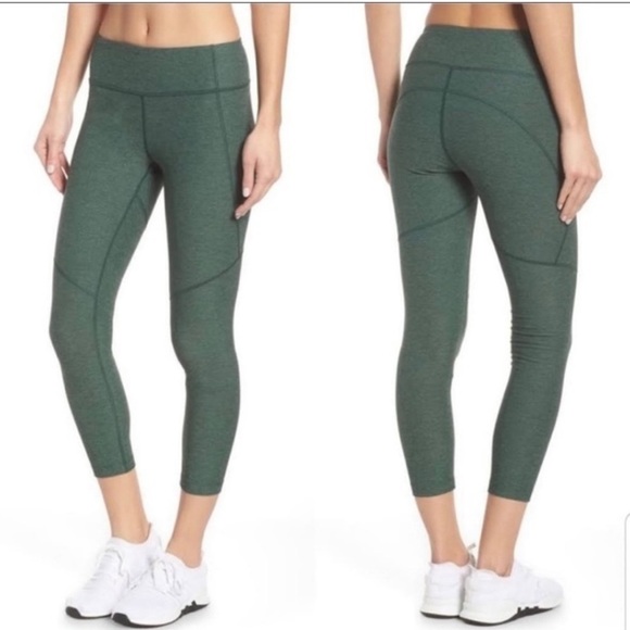 Outdoor Voices Leggings 3/4 Warm Up Crop Hunter Green XS - Picture 1 of 8